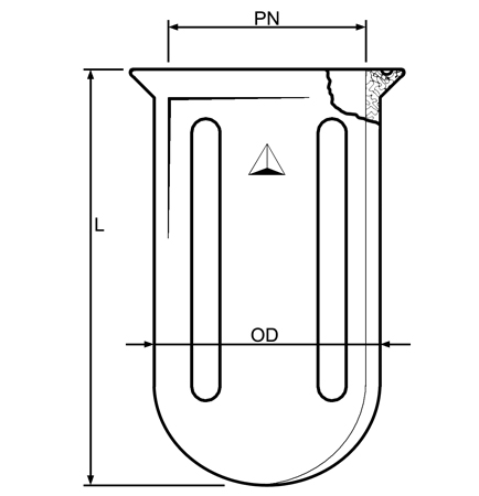 Reactor Vessel, Cylindrical, Indents (PRG-5225)