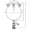 Three Port Reaction Flask